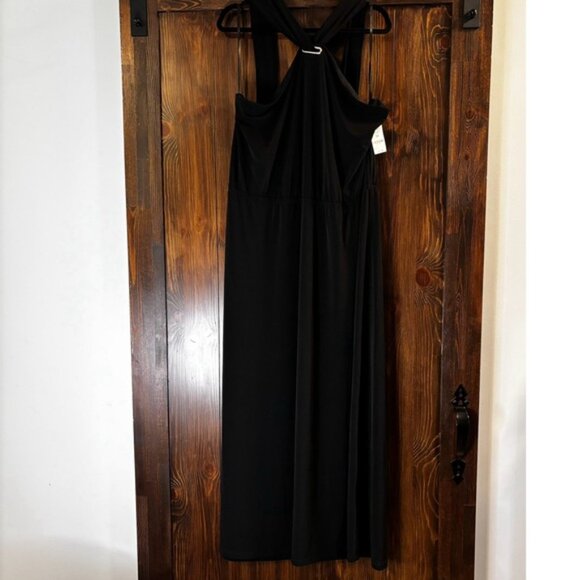 I.N.C. International Concepts Plus Size 2X Halter Side Slit Black Maxi Dress NWT - Picture 4 of 6